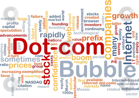 Dot-com bubble background concept