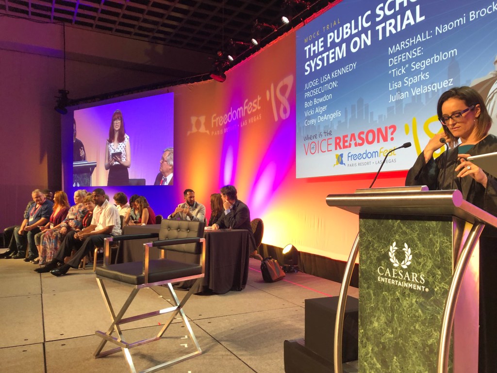 Julian Goes Into Libertarian Lions Den to Defend Public Education