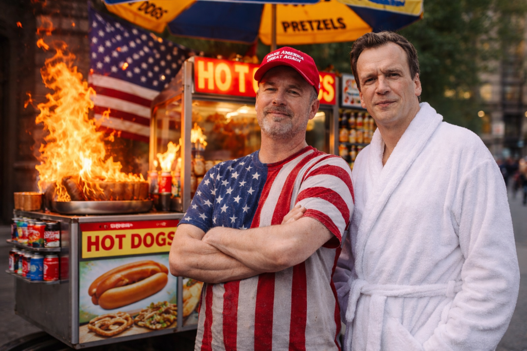 Leaving the Spa for a Burning Hot Dog Stand